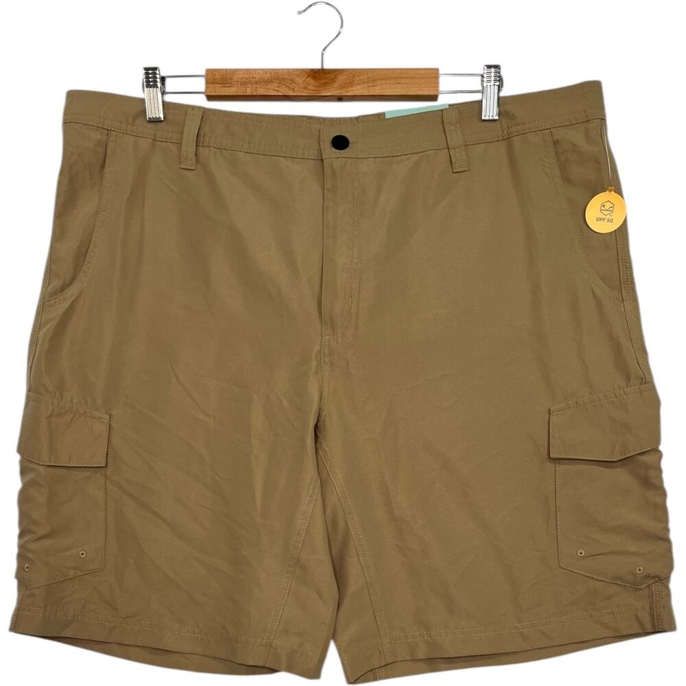 Magellan Outdoors Cargo Shorts Mens 40 Tan Kelp Round Rock Outdoor UPF 50 Hiking